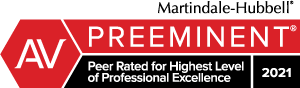 Martindale-Hubbell AV Preeminent Rating 2021 Peer Rated for Highest Level of Professional Excellence